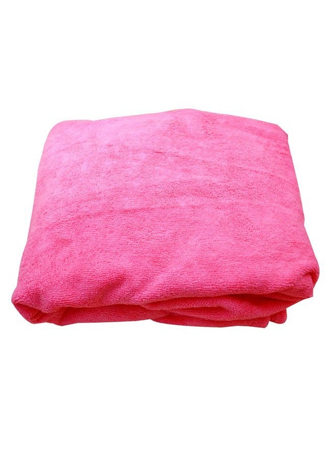 Queena Women Microfiber Bath Towel Wrap & Hair Turban Adjustable Spa Shower Cover Up,Pink - Image 2