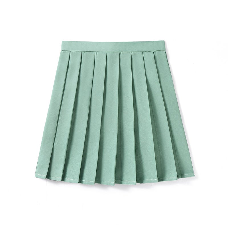 Solid Color Anime Cos High Waist College Style Pleated Folding Skirt Class Uniform Performance Chorus Men'S And Women'S Short Skirt - Image 1