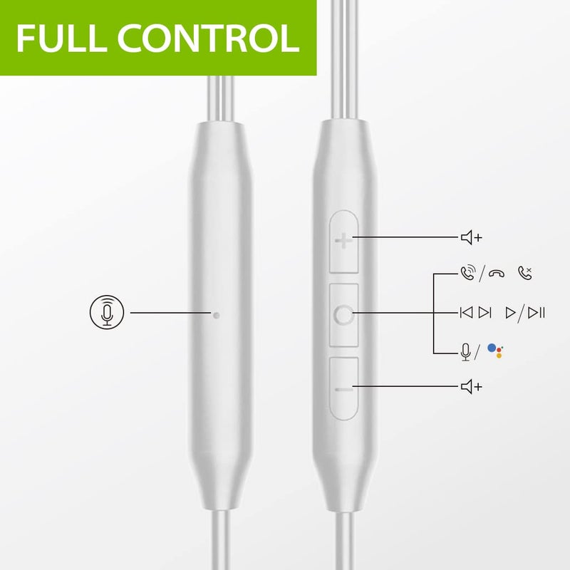 Avantree E171 - AUX 3.5mm Wired Earbuds with Microphone & in-Line Volume Control, Compatible with Traditional 3.5mm AUX Phones Corded Headphones with Ear Hook for Running & Sports, White - Image 5