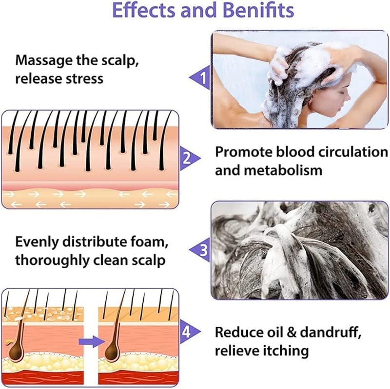 Valkyrie فرشاة شامبو لتدليك فروة الرأس، جسم من قش القمح مع شعيرات سيليكون ناعمة، مقشر فروة الرأس، مقشر فروة الرأس | إزالة القشرة، يمنع تساقط الشعر للرجال والنساء (أبيض عتيق) - Image 3