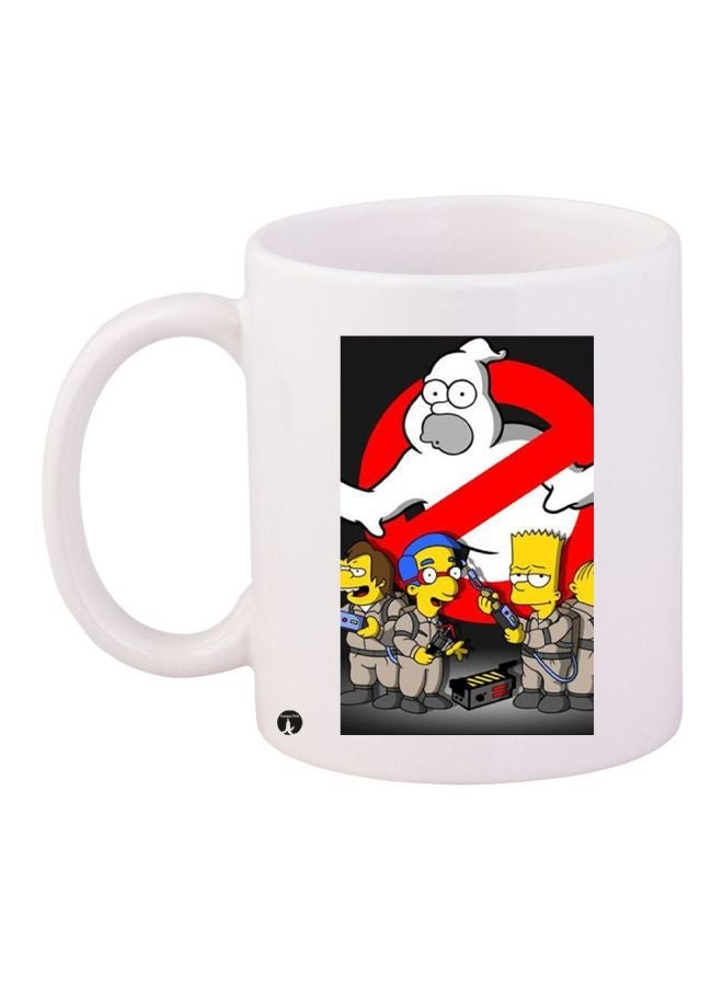 RYN Simpsons Printed Coffee Mug White/Red/Yellow 11ounce