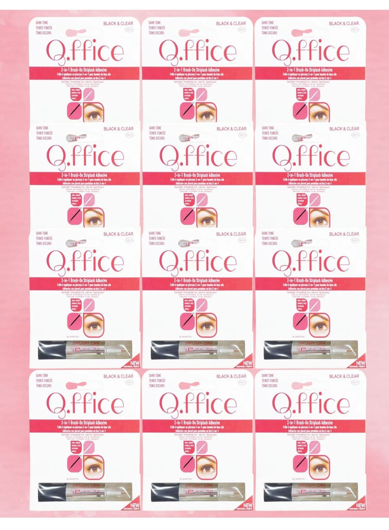 أوفيس 12 قطع لاصق رموش أسود و شفاف 3 جرام