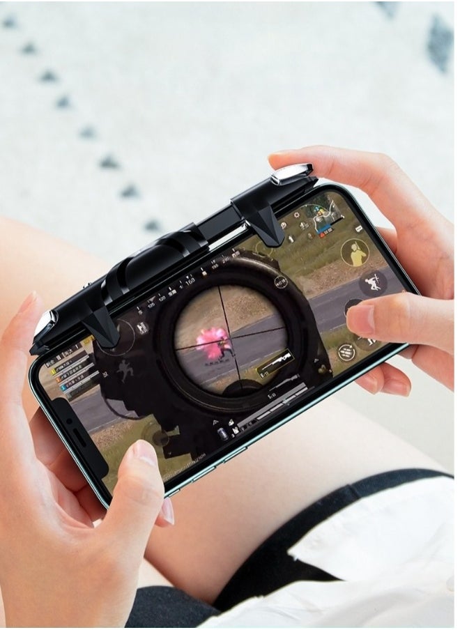 Generic - Mobile Game Controller Trigger, Mobile Game Accessories 6 Finger Trigger Sensitive Shoot and Target Buttons Smartphone Game Controller Gamepad for PUBG/Survival Rules/Knives Out - Image 1
