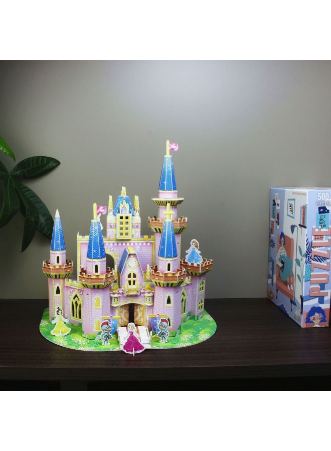 Children Play House DIY Assembled Cottage Toys Girl Fairy Tale Princess Castle Scene 3D 3D Puzzle-Color:Princess Castle Scene 3D Puzzle - Image 4