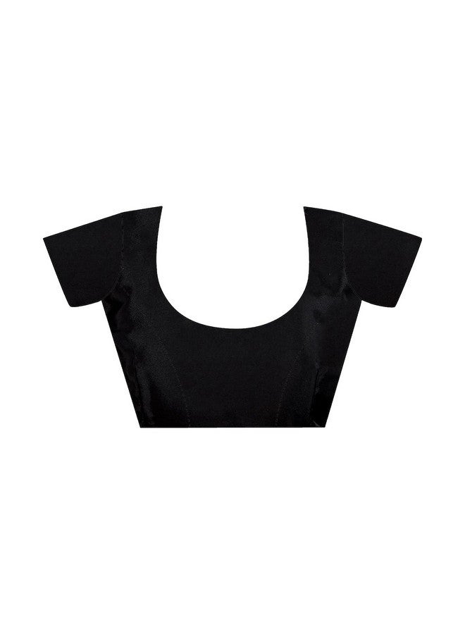 SIRIL Silk Crepe Printed Saree for Women With Unstitched Blouse Piece (3441S3023_Black) - Image 4