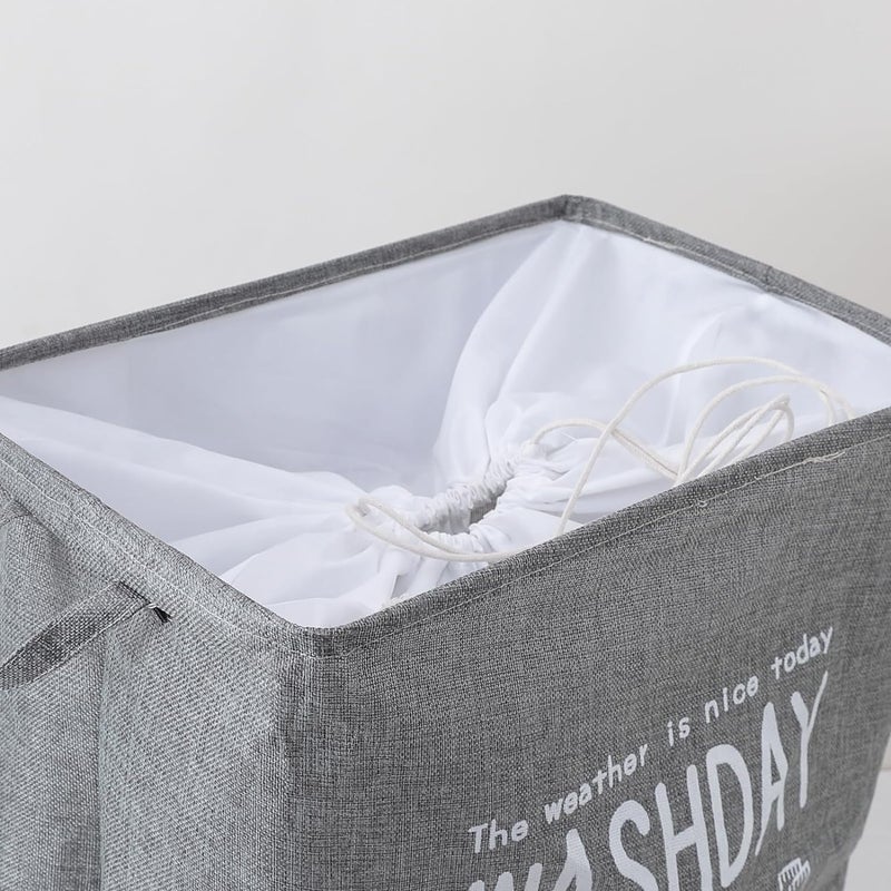 Kuber Industries Laundry Basket For Clothes|Foldable Laundry Hamper|Basket For Toys, Dirty clothes, Storage "45 LTR" (Grey) - Image 3