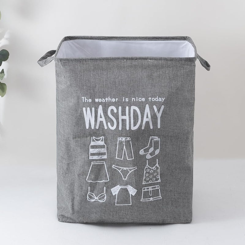 Kuber Industries Laundry Basket For Clothes|Foldable Laundry Hamper|Basket For Toys, Dirty clothes, Storage "45 LTR" (Grey) - Image 2