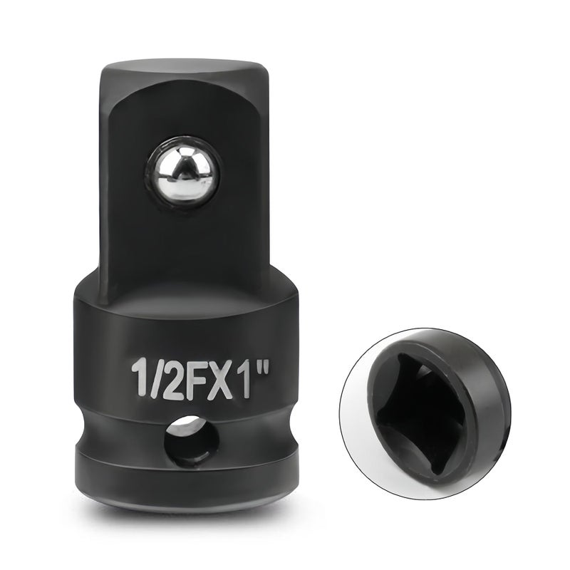 LEPEVNEY 12 Drive Female x 1 Male Impact Socket Adapter CRMO Steel Compatible with Air Impact Wrenches Breaker Bars Ratchets
