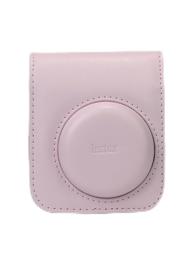 Carion INSTAX MINI 12 Protective Case Compatible with Instax Mini 12 Camera PU Leather Bag with Pocket and Adjustable Shoulder Strap, Blossom Pink - Image 1