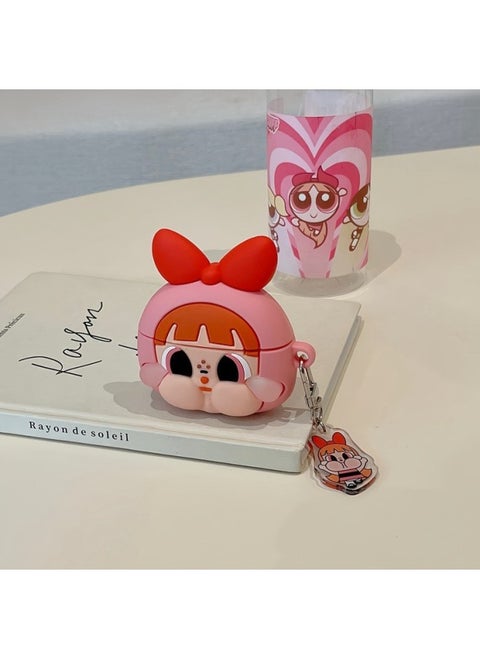 Flying Little Girl LABUBU Rab Pendant For Apple Airpods3 Headset Case Headset Headset 2pro/1-Color:Three-dimensional Silicone Earphone Set-pink Flower-Applicable Model:For Apple Airpods Pro
