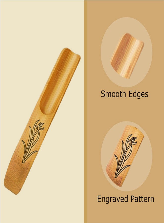 Hdtyyln Haidong 3Pcs Bamboo Tea Spoon, Scoop for Loose Tea, Chinese Kung Fu Tea Shovels Use for Tea, Coffee, Spices, Beans, Condiments, Sugar, Honey, Mustard, Milk Powder, Bath Salts (Carved Style) - Image 4