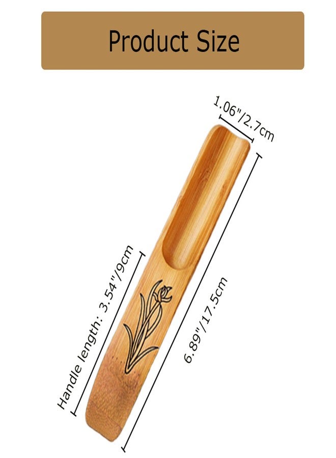 Hdtyyln Haidong 3Pcs Bamboo Tea Spoon, Scoop for Loose Tea, Chinese Kung Fu Tea Shovels Use for Tea, Coffee, Spices, Beans, Condiments, Sugar, Honey, Mustard, Milk Powder, Bath Salts (Carved Style) - Image 2