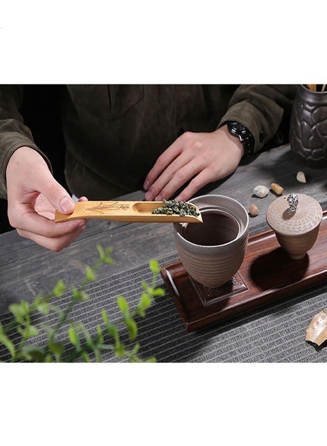 Hdtyyln Haidong 3Pcs Bamboo Tea Spoon, Scoop for Loose Tea, Chinese Kung Fu Tea Shovels Use for Tea, Coffee, Spices, Beans, Condiments, Sugar, Honey, Mustard, Milk Powder, Bath Salts (Carved Style) - Image 5