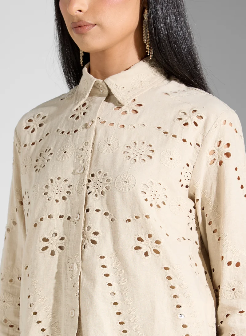 SINOIR WOVEN WOMEN SCHIFFLI SHIRT