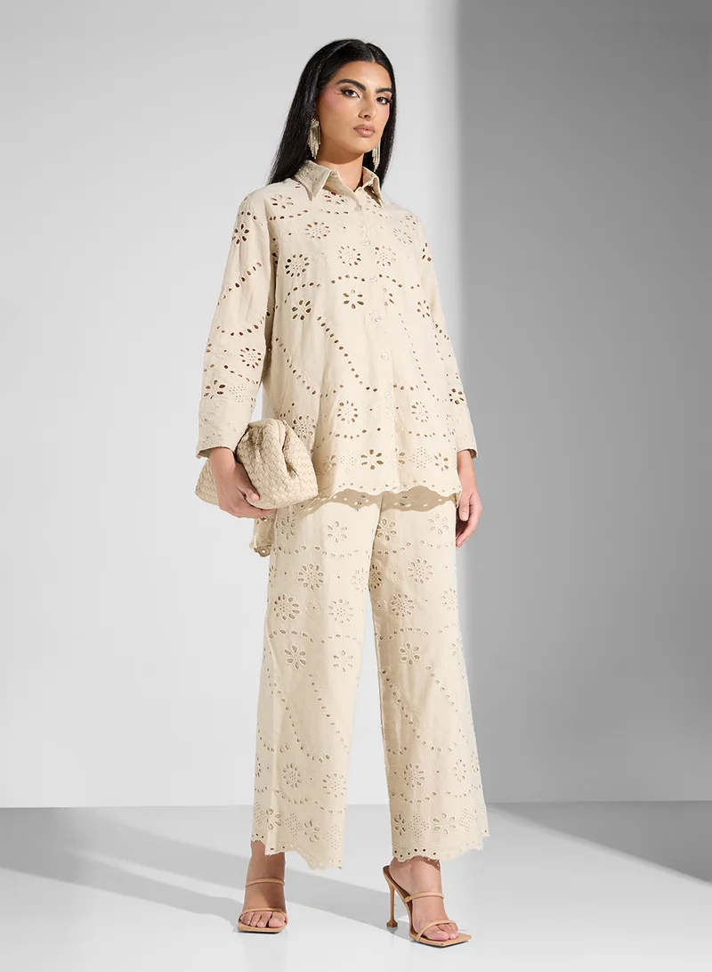 SINOIR WOVEN WOMEN SCHIFFLI SHIRT