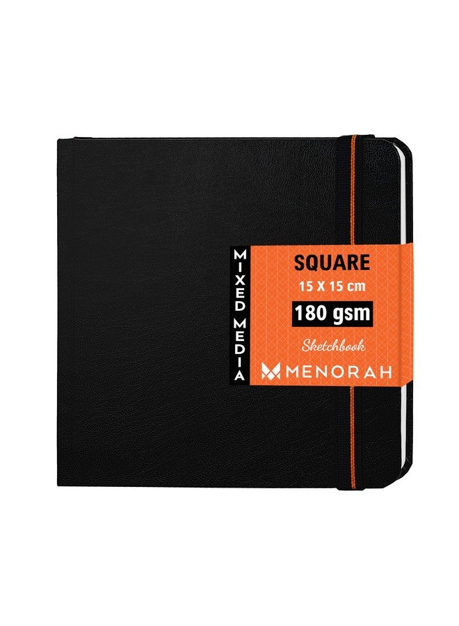 MENORAH منوراه - دفتر رسم للفنان - مربع - 180 جرام - دفتر رسم مربع - غلاف صلب - 100 صفحة/50 ورقة - (15.0 × 15.0 سم)-(أسود) - Image 1