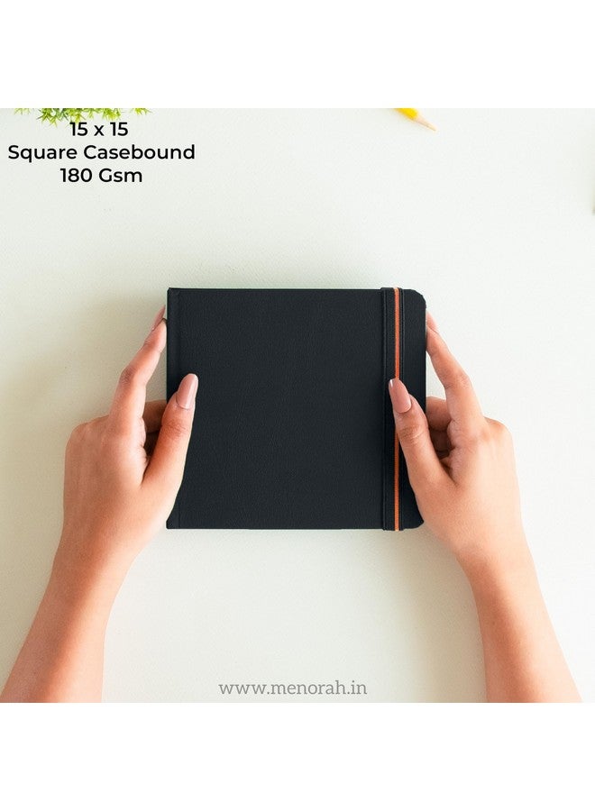 MENORAH منوراه - دفتر رسم للفنان - مربع - 180 جرام - دفتر رسم مربع - غلاف صلب - 100 صفحة/50 ورقة - (15.0 × 15.0 سم)-(أسود) - Image 2