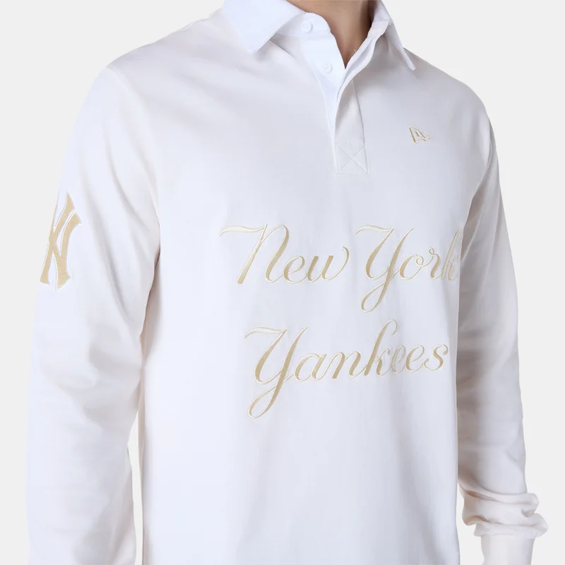 New Era White Men's MLB New York Yankees Script Rugby Shirt for Men | Best Price UAE