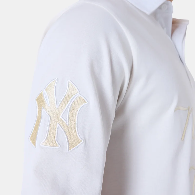 New Era White Men's MLB New York Yankees Script Rugby Shirt for Men | Best Price UAE