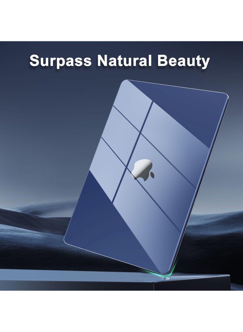 حالة من البلاستيك الصلب متوافق مع ماك بوك اير 13.6 بوصة متر مكعب a3113 متر مربع a2681 ، ومجهزة ريتينا عرض لمسة معرف 2024 2023 2022 - سوبر كريستال منتصف الليل الطبعة - Image 5