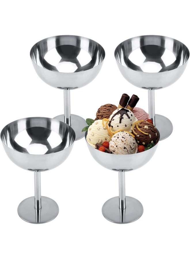 Relex 4pcs Dessert Cup, Dessert Bowl, Stainless Steel Dessert Cup, Ice Cream Cup, Pudding Cup, Custard Bowl - Image 2