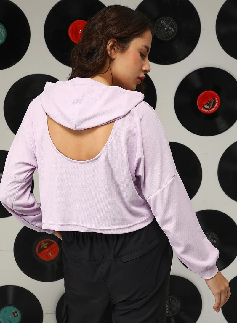 بينيا كولادا PINACOLADA Women's Lavender Solid Regular Hoodie For Casual Wear | Hooded Neck | Long Sleeves | Pull On Closure | Top Designed With Comfortable Fit For Woman & Girls