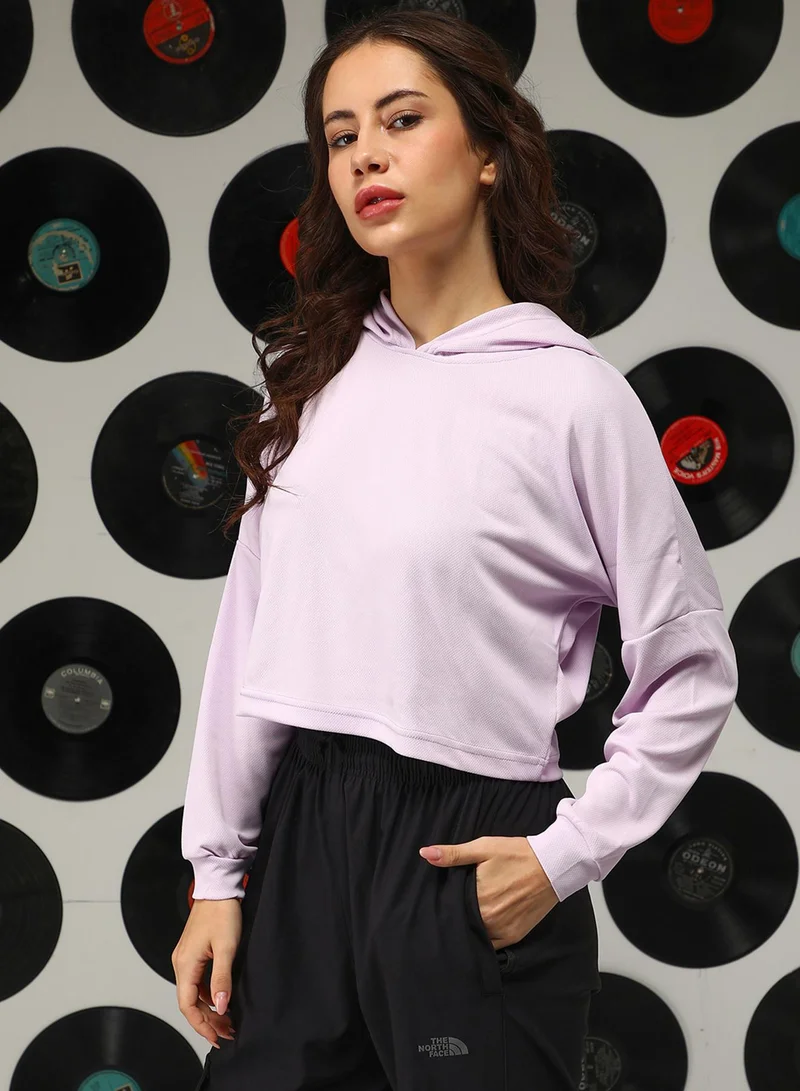 بينيا كولادا PINACOLADA Women's Lavender Solid Regular Hoodie For Casual Wear | Hooded Neck | Long Sleeves | Pull On Closure | Top Designed With Comfortable Fit For Woman & Girls