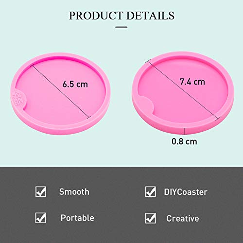 Angel Wings 2 Pack DIY Round Coaster Silicone Mold for Epoxy Resin Casting Molds Diameter 6.5cm/7.3cm, Molds for Casting, Home Decoration. - Image 2