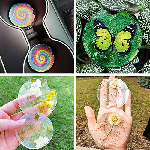 Angel Wings 2 Pack DIY Round Coaster Silicone Mold for Epoxy Resin Casting Molds Diameter 6.5cm/7.3cm, Molds for Casting, Home Decoration. - Image 3