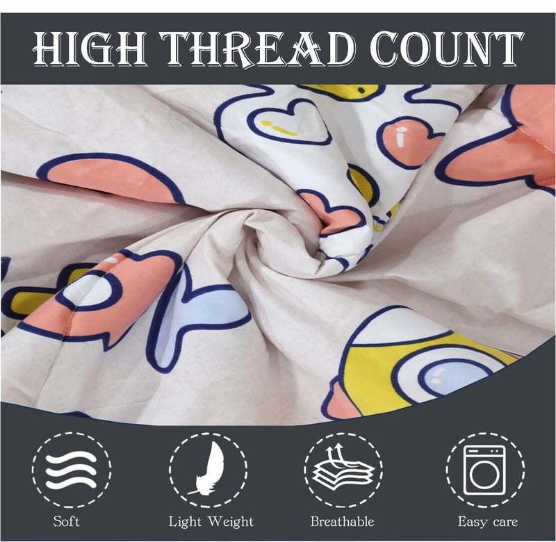 Filymore Kids Space Printed Pillow Covers for Kids Room | Made with Pure Microfiber Soft & Skin Friendly Pillow Cases | Size (17 x 27 inch, Cream and Orange) Set of 2 Covers. - Image 5