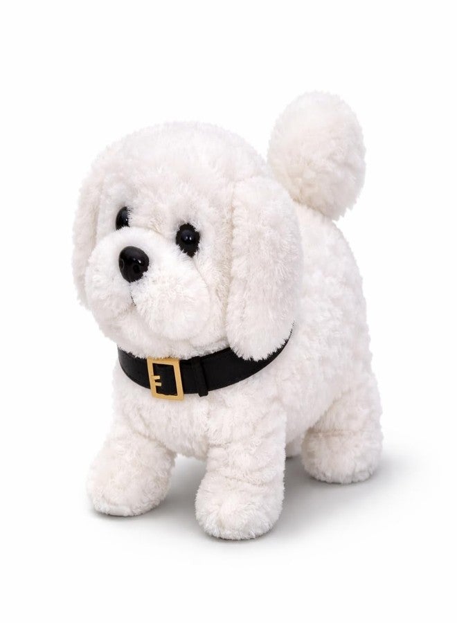 ABTER Interactive Walking Puppy Toy with Sound Effects, Battery-Operated Electronic Pet, White Plush Dog with Nodding Head, Wagging Tail and Barking Sounds, Educational Gift for Kids (White) - Image 1