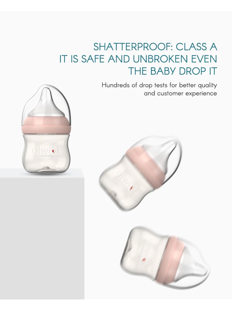 Aiwibi New Born Baby Feeding Bottles Breast-Like, Closer to Nature-120ML-Pink/Blue-2Pack - Image 5