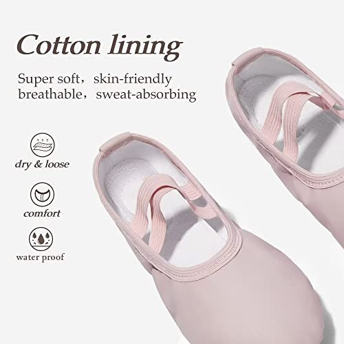 DyingSwan Toddler Ballet Shoes for Girls, Soft Leather Ballet Slippers, No-Tie Ballet Shoes Dance Shoes for Girls (Toddler/Little/Big Kid/Women) Pink - Image 3