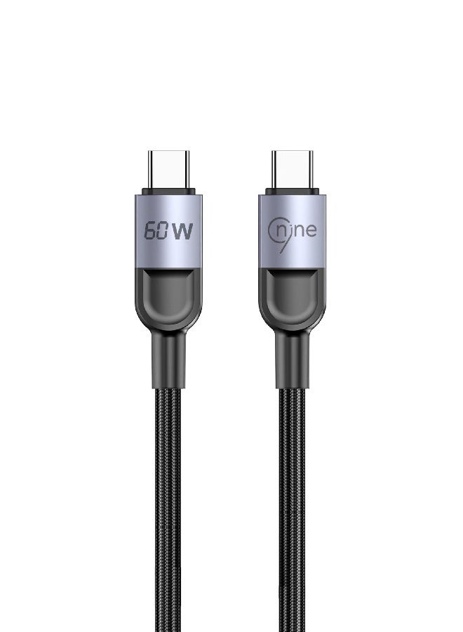 Nine 60W Ultra Starlink Type-C To Type-C Cable 1M - Black