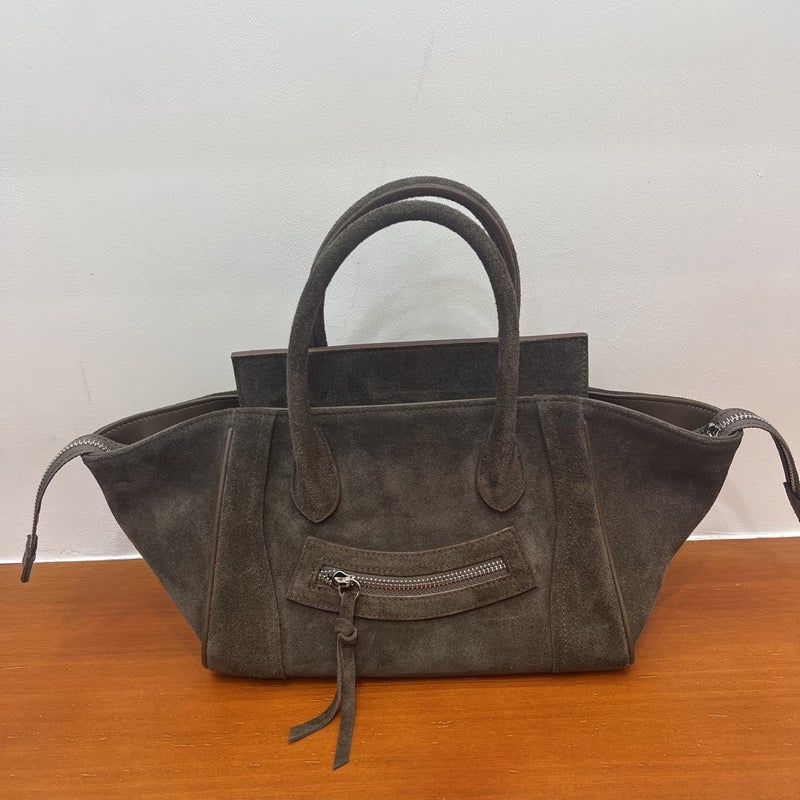 Frosted Cowhide Smiley Bag Large Capacity Commuter Portable Tote Bag Wing Bag Fashionable Versatile Shoulder Crossbody Bag For Women - Image 2