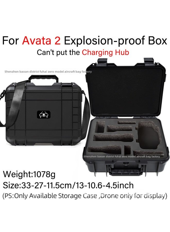 Suitable For DJI Avata Crossing Machine Backpack Flight Glasses Portable Storage Bag Accessories F Explosion-proof Box-Color:avata2 Black Explosion-proof Box With Shoulder Strap Aircraft Logo  - Image 1