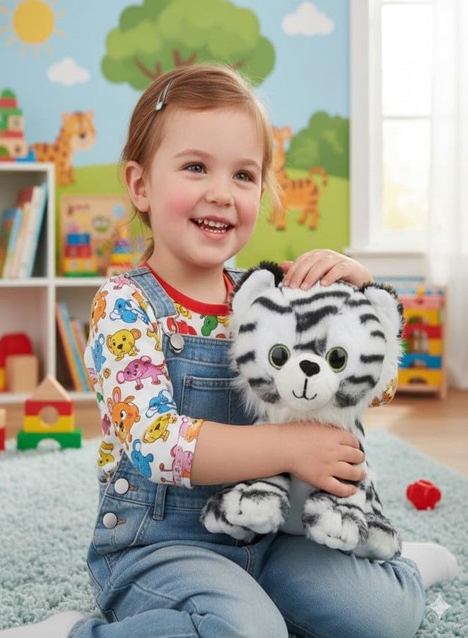 STRIDERS Tiger Plush Soft Toy Baby | Cute Stuffed Animal for Kids | Adorable Soft | Huggable Cuddly for Girls & Boys | Safe for Kids |Black & White Tiger - Image 5