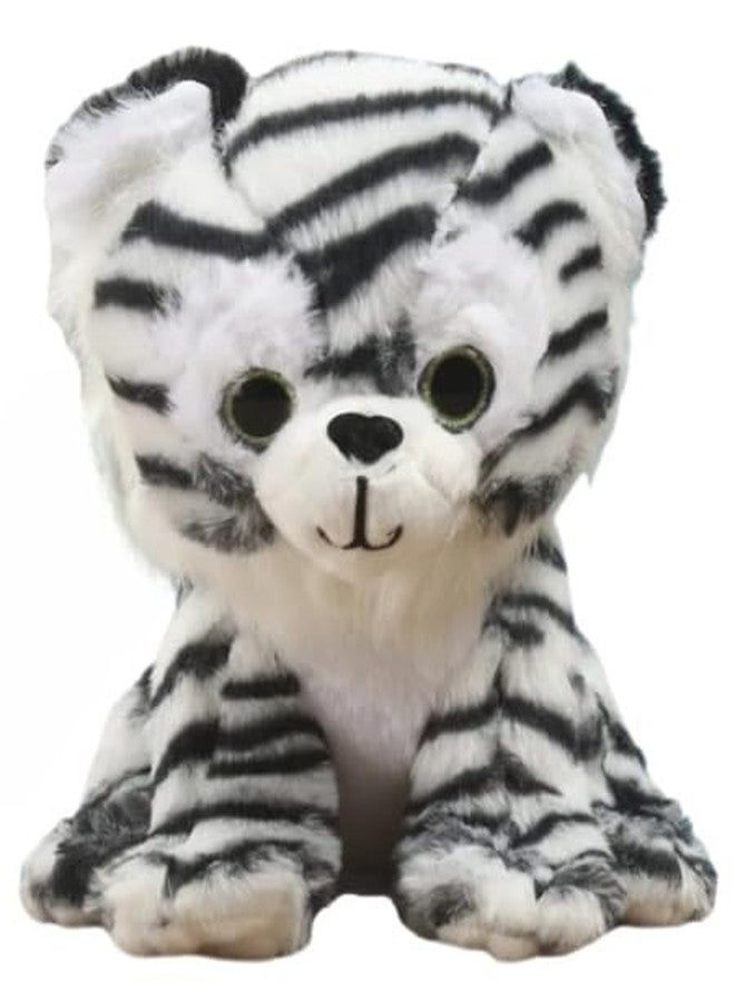 STRIDERS Tiger Plush Soft Toy Baby | Cute Stuffed Animal for Kids | Adorable Soft | Huggable Cuddly for Girls & Boys | Safe for Kids |Black & White Tiger - Image 1