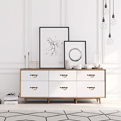 Amerdeco 6 Pack Black Brushed Gold Cabinet Pulls 3.75 Inch(96MM) Hole Centers Kitchen Cabinet Handles Hardware Kitchen Handles for Cabinets Cupboard Handles Drawer Pulls - Image 5