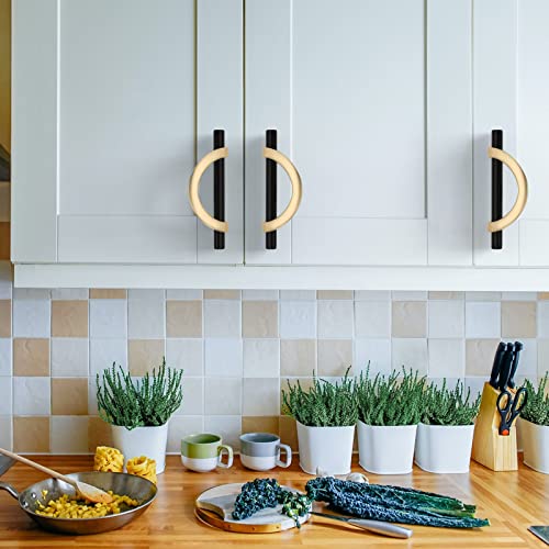 Amerdeco 6 Pack Black Brushed Gold Cabinet Pulls 3.75 Inch(96MM) Hole Centers Kitchen Cabinet Handles Hardware Kitchen Handles for Cabinets Cupboard Handles Drawer Pulls - Image 4