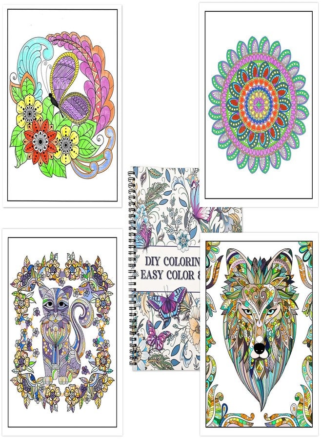 Bondream Adult Coloring Book Set with 36 Colors Markers,Spiral Bound Coloring Books with Mandala Flowers Animals Patterns for Adult Women Relaxation & Anxiety Relief - Image 2