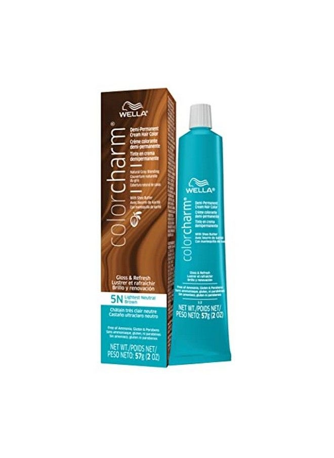 WELLA Color Charm - Wella Colorcharm Demi Permanent Hair Color 5N Lightest Neutral Brown2 Oz - Image 1