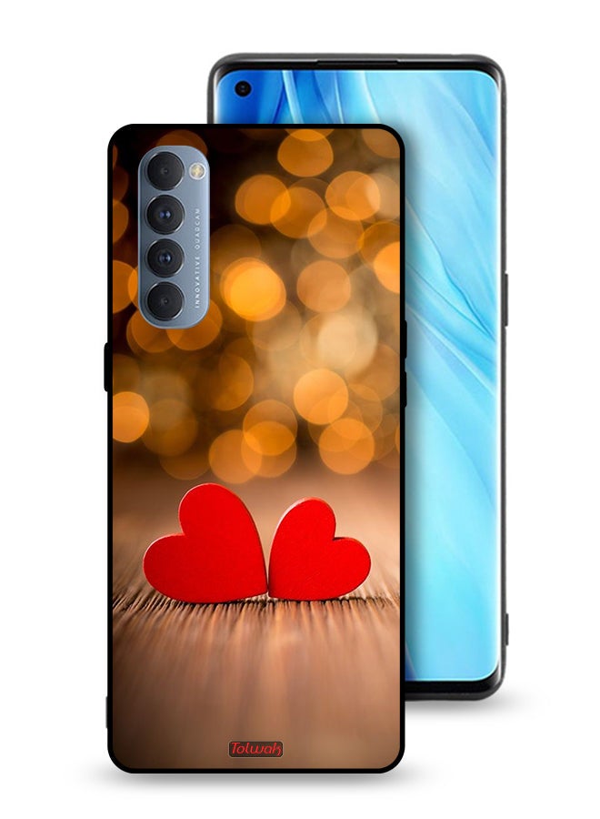 Tolwak Oppo Reno4 Pro 4G Protective Case Cover Two Beautiful Hearts  - Image 1
