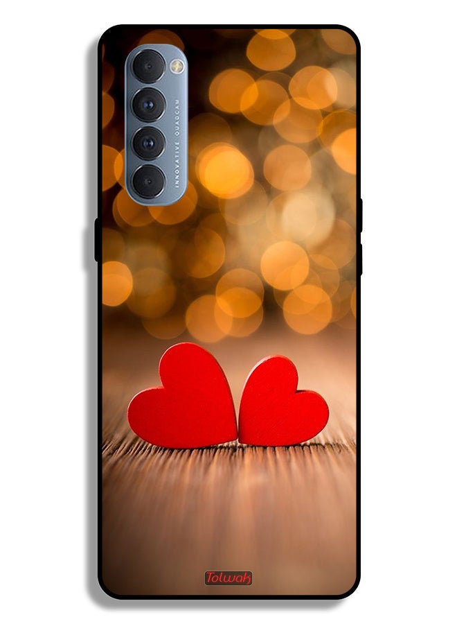 Tolwak Oppo Reno4 Pro 4G Protective Case Cover Two Beautiful Hearts  - Image 2