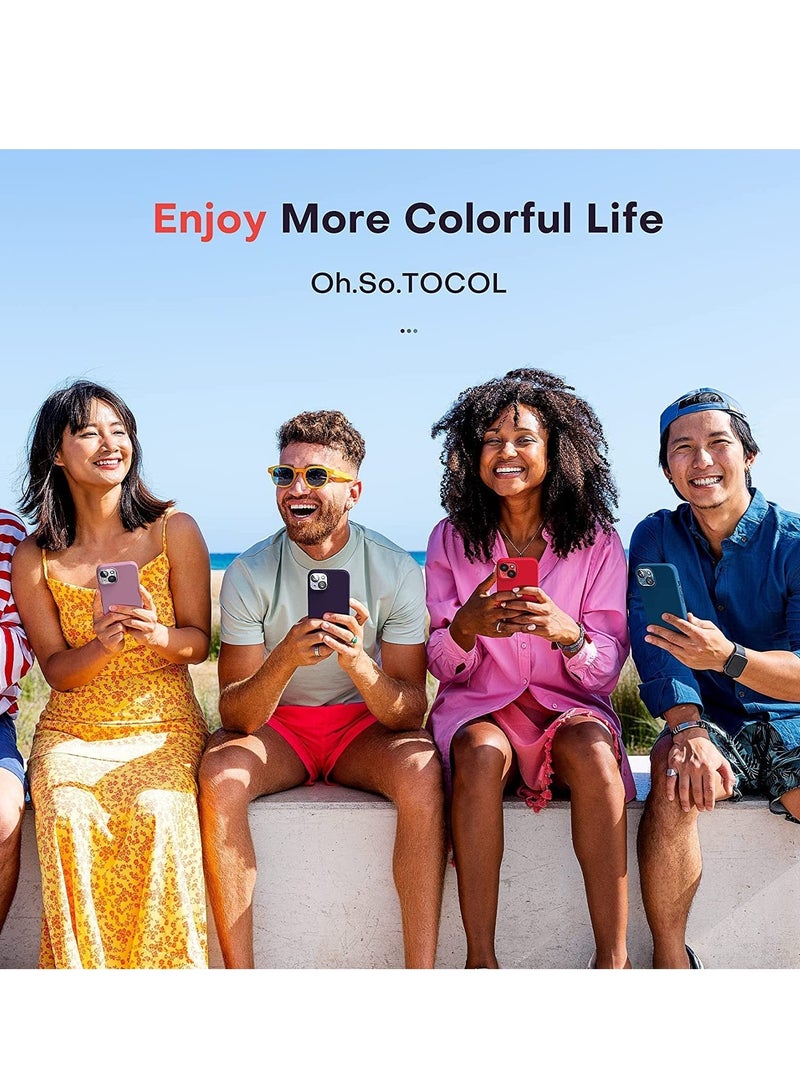 ELTRAZONE [5 in 1] Designed for IPhone 14 PLUS Case, with 2 Pack Screen Protector + 2 Pack Camera Lens Protector, Liquid Silicone Phone Case IPhone 14 PLUS, [Anti-Scratch] [Drop Protection], Red - Image 4