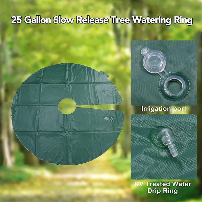 Fockety Tree Watering Bag, 10 Gallon 23.6in Tree Watering Bag Deep Root Slow Release Automatic Drip Irrigation Watering System, Low Profile Tree Watering Mat for Multi Trunk Newly - Image 3