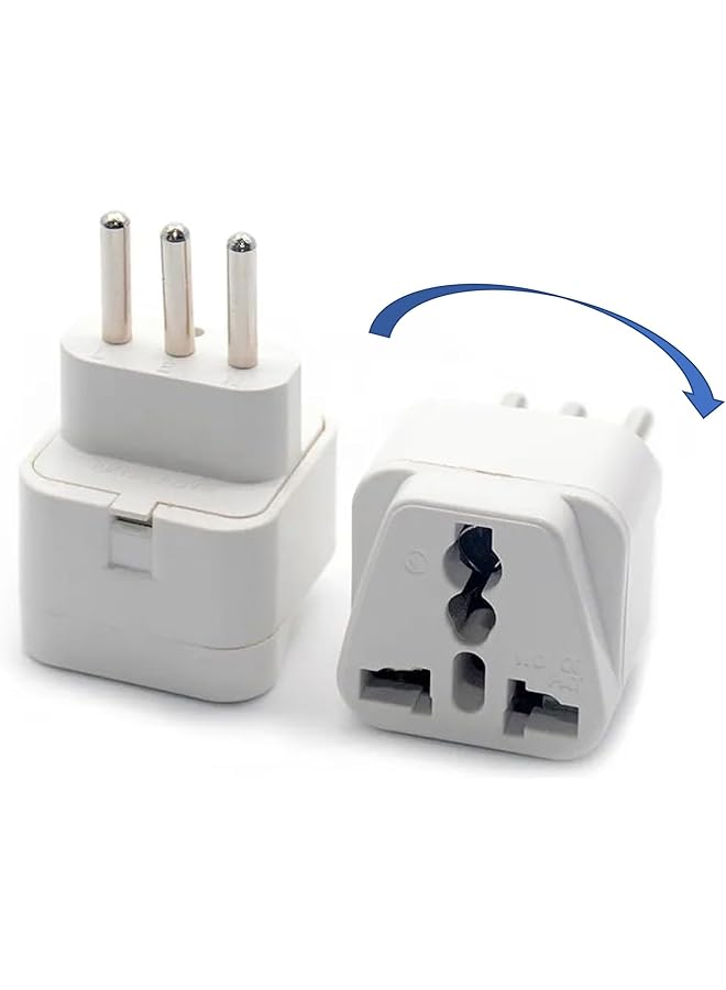 PROMASS Universal Adapter 10A Italy, Chile, 3pin Travel Plug- [1pc], Easy Conversion to UK/US/EU/AU plugs - Image 1