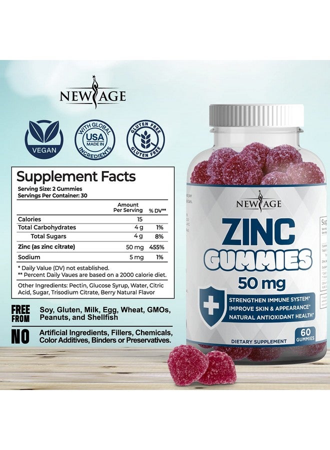 New Age Vitamin C & Zinc Gummies Combo Vitamin C 250Mg Natural Orange Zinc 50Mg High Potency Immune Booster Supplement Immunity Defense Powerful Natural Antioxidant 2 Pack Combo 120 Count - Image 3