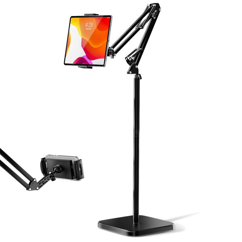 UBeesize Tablet Stand Holder for Bed & Floor, 9.7LB Heavy Duty Adjustable iPad Stand, 360Â° Swivel, Stretchable Arm, Compatible with iPad Pro Air Mini 12.9/9.7, Kindle, Cell Phones (4.9''-13'') - Image 1
