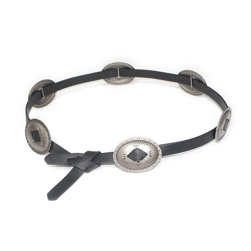 حزام جلد أسود حريمي على الاستايل الغربي شكل عقدة - Image 2